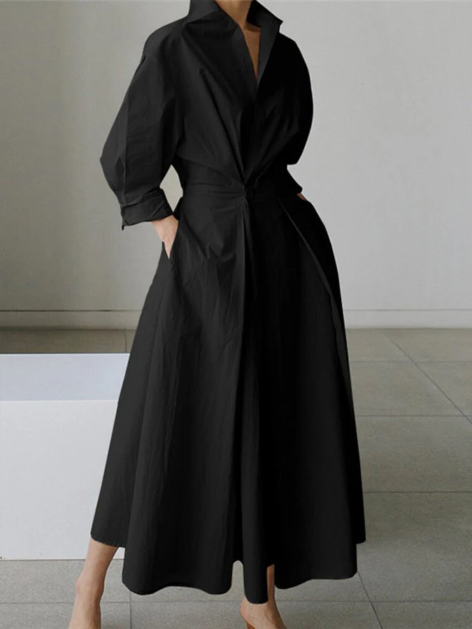 Clemens - Smocked Maxi Dress with Pocket