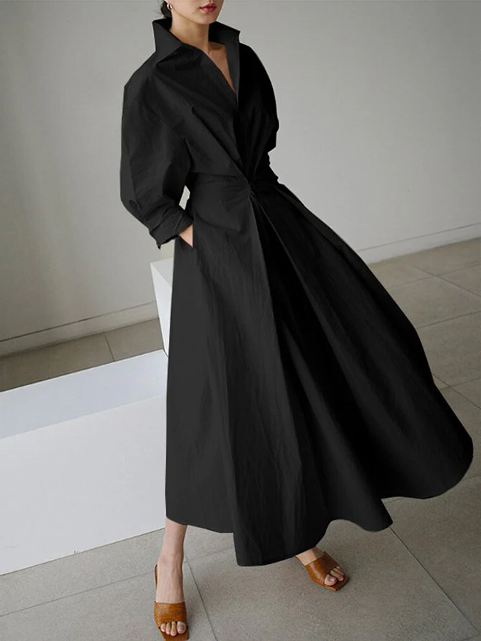 Clemens - Smocked Maxi Dress with Pocket