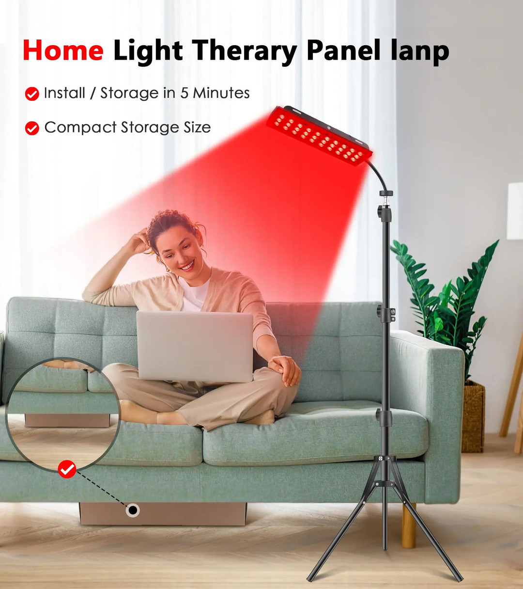 Red Light Therapy Stand Lamp Strip With 1 Heads