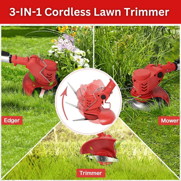 3-in-1 Cordless Electric Grass Lawn Mower (+ FREE set of blades)