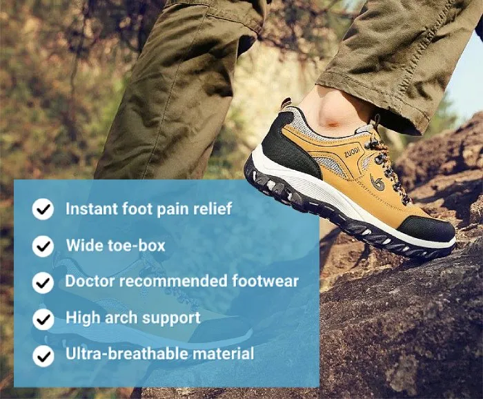 Men Orthopedic Shoes Anti-collision Anti-slip Rubber Hiking Sneakers