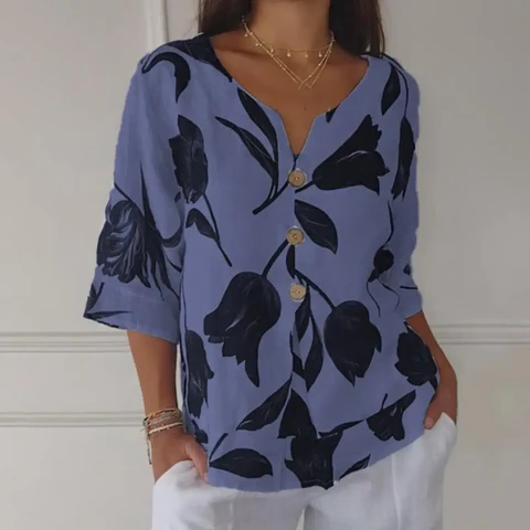 Stella | Printed V-neck tunic top