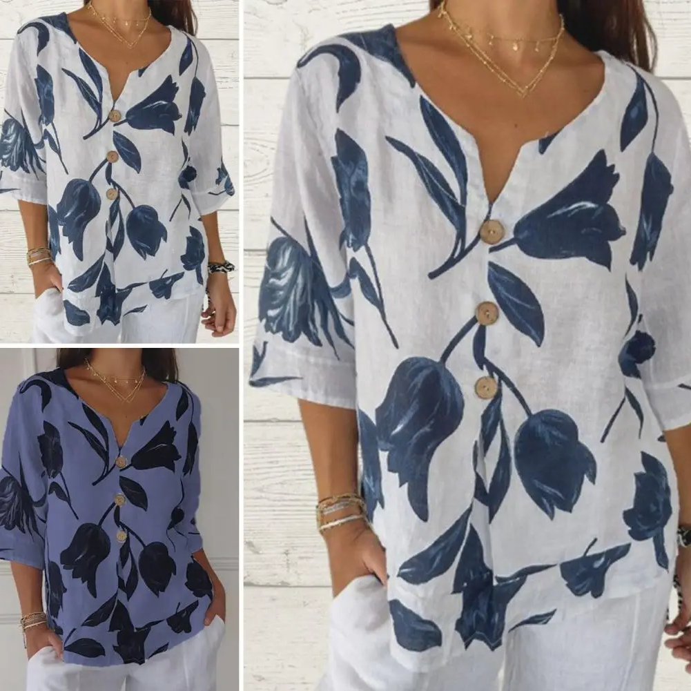 Stella | Printed V-neck tunic top