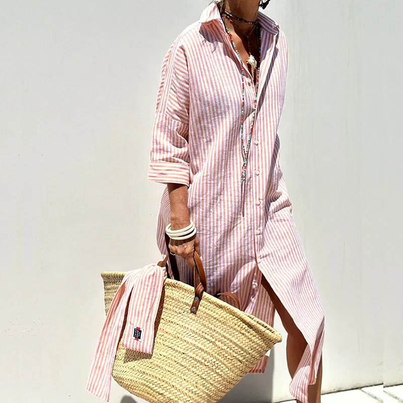 Darcy - Classic Striped Shirt Dress