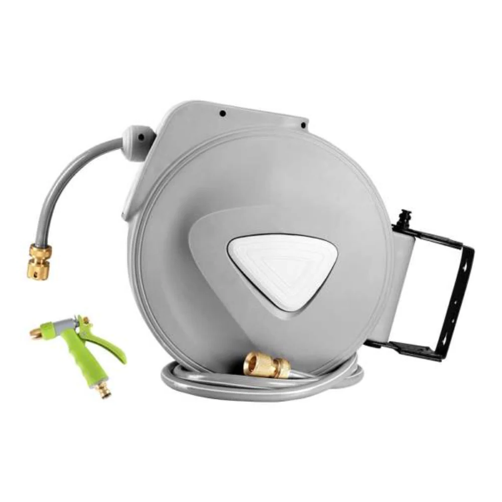 Water Hose Reel 30M Retractable Garden Auto Rewind Brass Spray Gun | Hassle-Free Gardening Solution