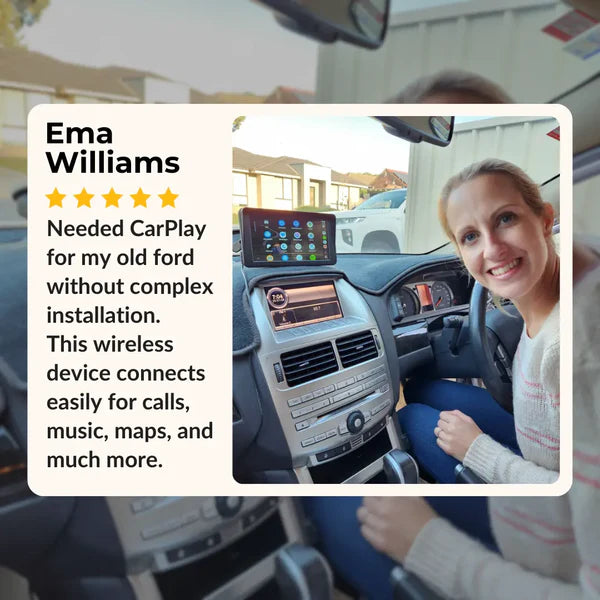 Universal Bluetooth Portable Touchscreen Car Display | Wireless Apple CarPlay & Android Auto