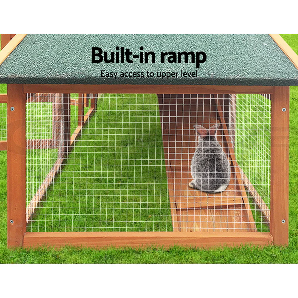 Pet 169cm Large Wooden Chicken Coop Rabbit Hutch - Outdoor Run Cage