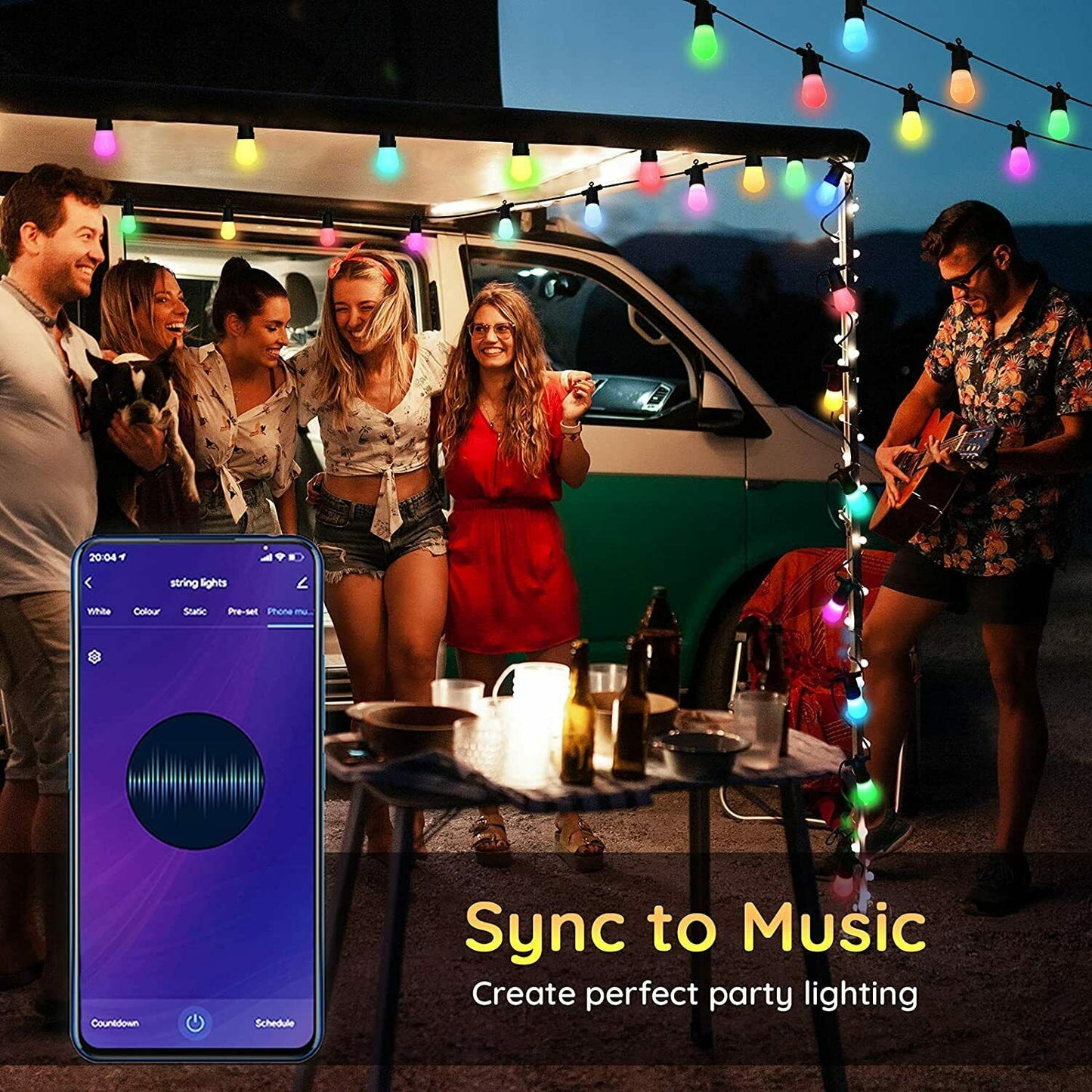 48ft Outdoor RGBW Alexa Smart String Lights