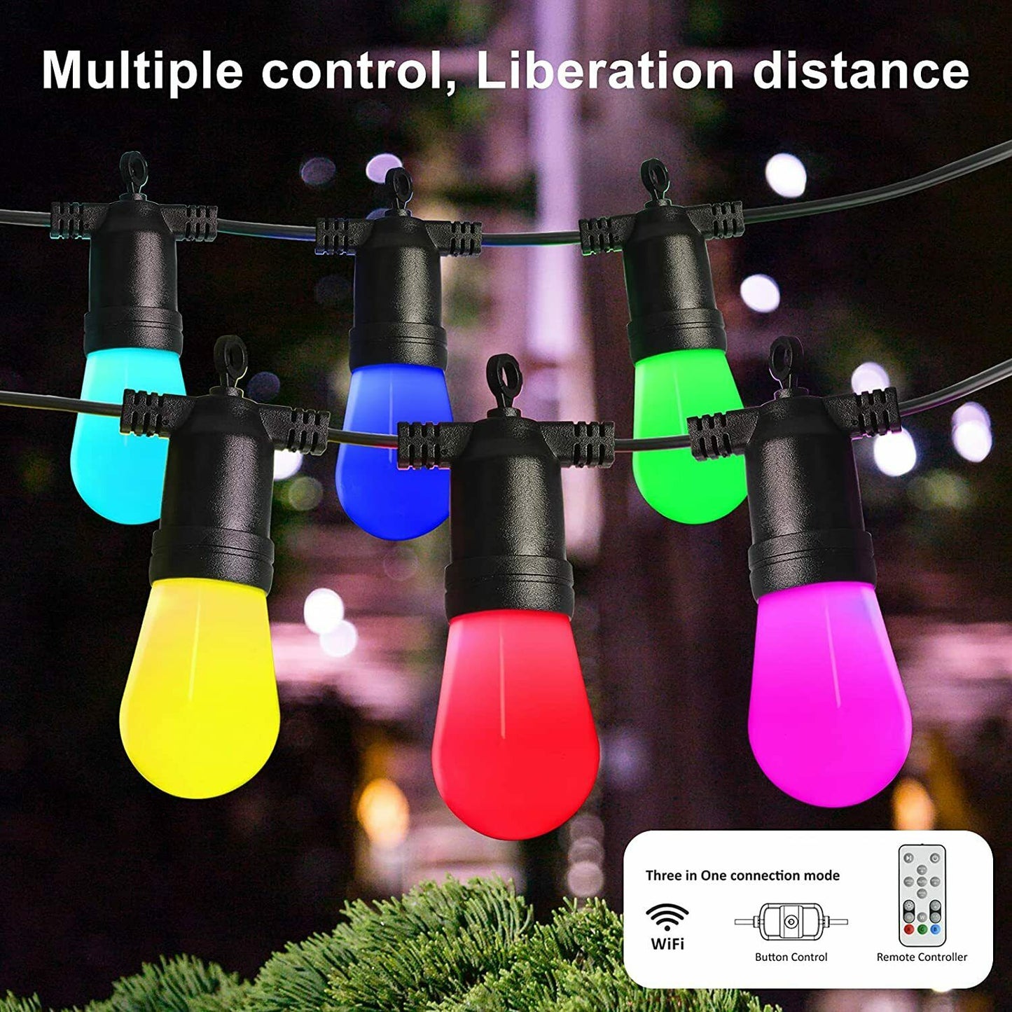 48ft Outdoor RGBW Alexa Smart String Lights
