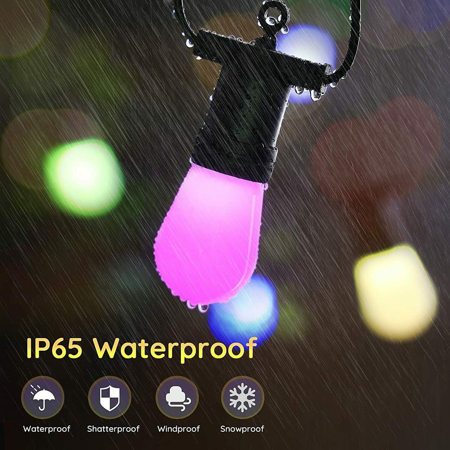 48ft Outdoor RGBW Alexa Smart String Lights