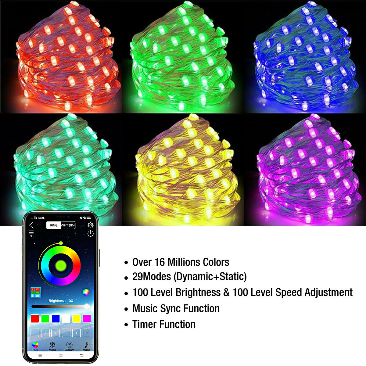 RGB LED Smart Remote Fairy Lights