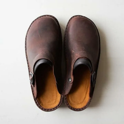 Relief Plantar Fasciitis and Heel Pain Soft Leather Slippers