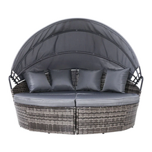 Load image into Gallery viewer, Gardeon Grey Wicker Sun Lounge Setting - Outdoor Day Bed Patio Furniture
