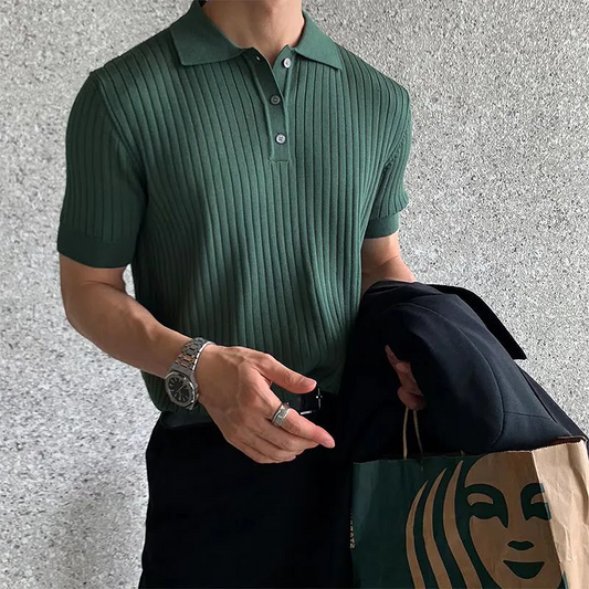 Nathan - Ribbed Polo Shirt