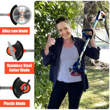 Load image into Gallery viewer, Electric 3-in-1 Lawn Mower &amp; Grass Trimmer | Cordless Whipper Snipper with Blades
