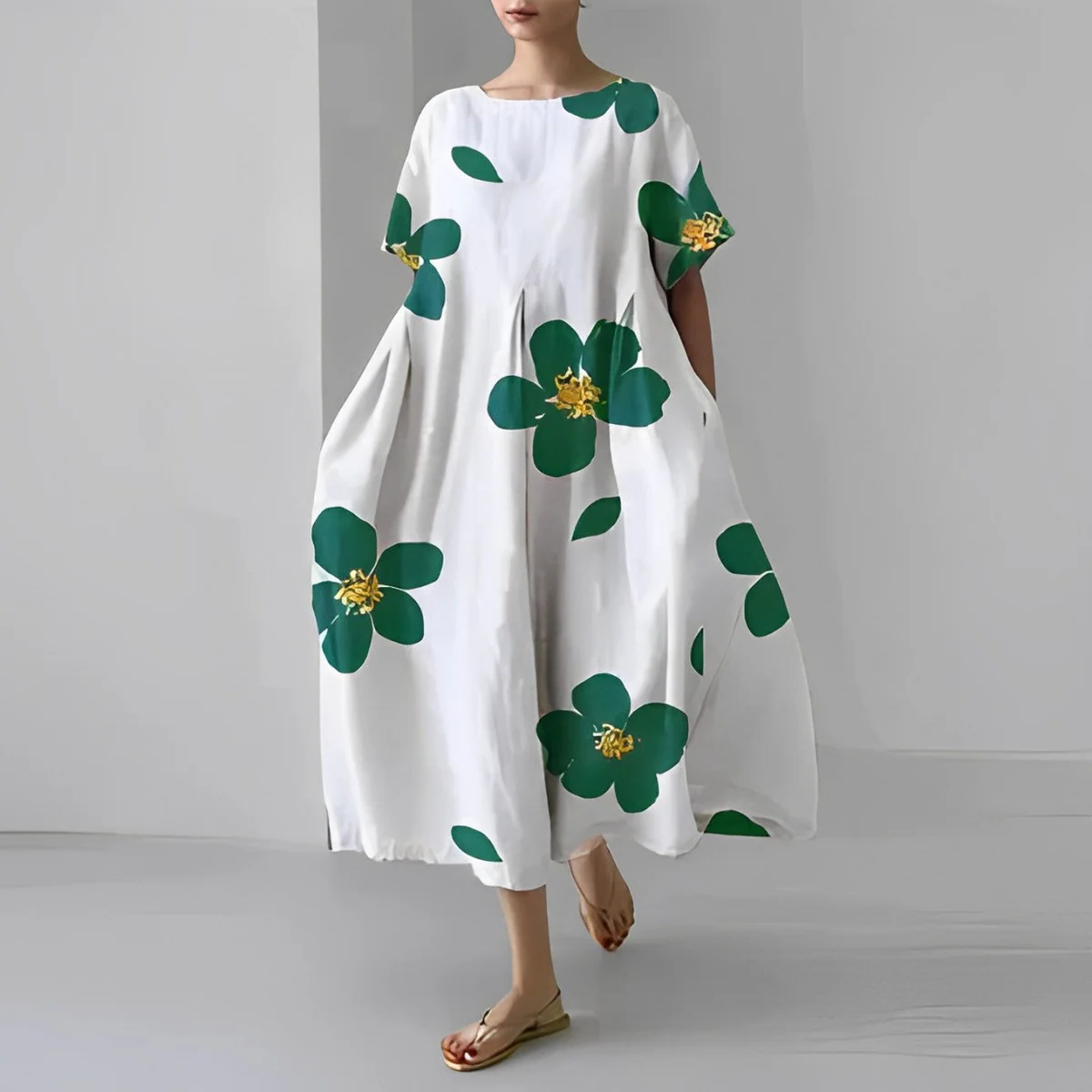 Zoe - Floral Pattern Midi Dress