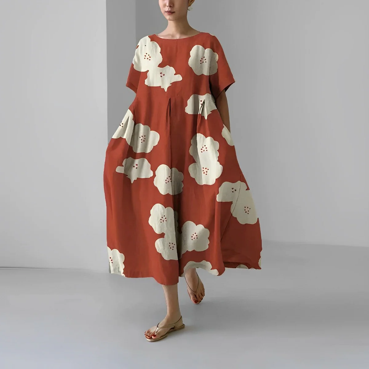 Zoe - Floral Pattern Midi Dress