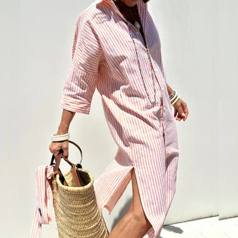 Darcy - Classic Striped Shirt Dress