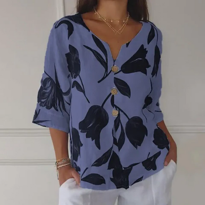 Stella | Printed V-neck tunic top