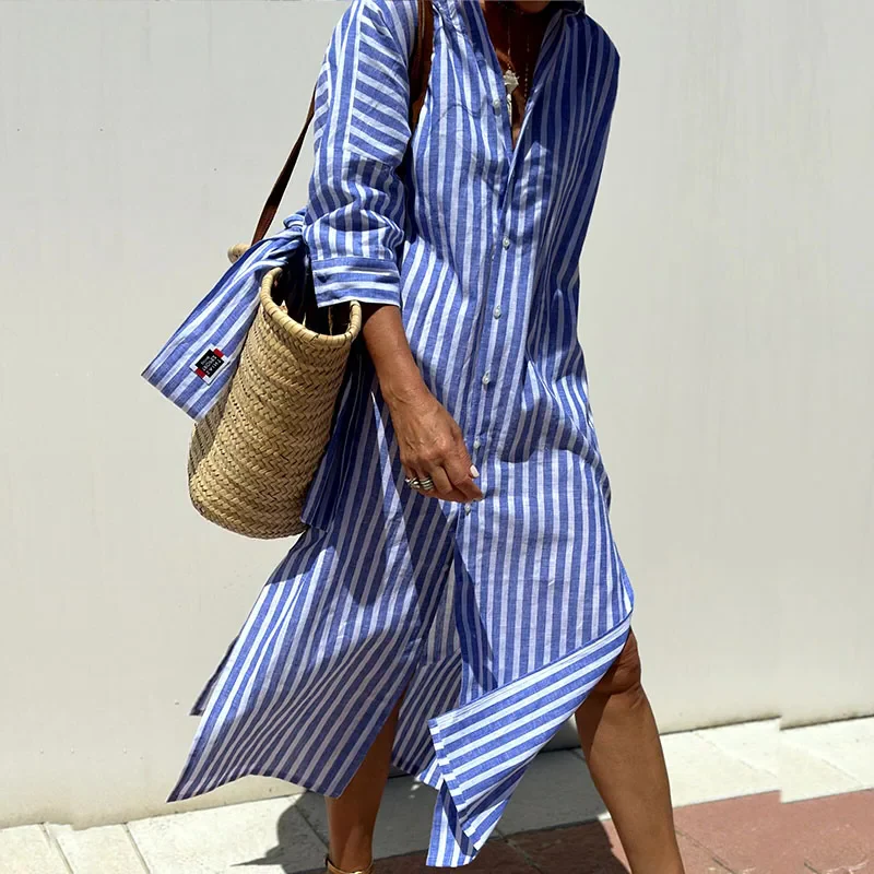 Darcy - Classic Striped Shirt Dress