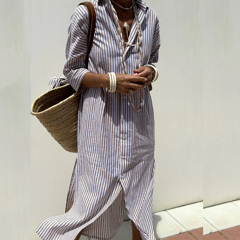 Darcy - Classic Striped Shirt Dress