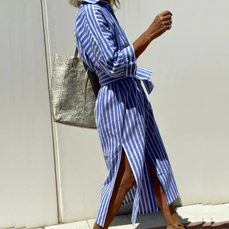 Darcy - Classic Striped Shirt Dress