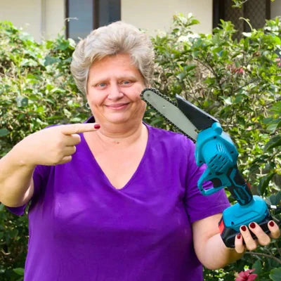 6" Cordless Electric Mini Pruning Chainsaw + (2 FREE Batteries)