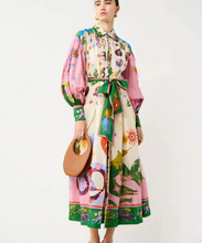 Load image into Gallery viewer, Cassandra | Maxi Print Long Sleeve Dress
