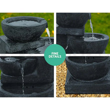 Load image into Gallery viewer, Gardeon 4-Tier Solar Water Feature with LED Lights - Blue 72cm Bird Bath Fountain
