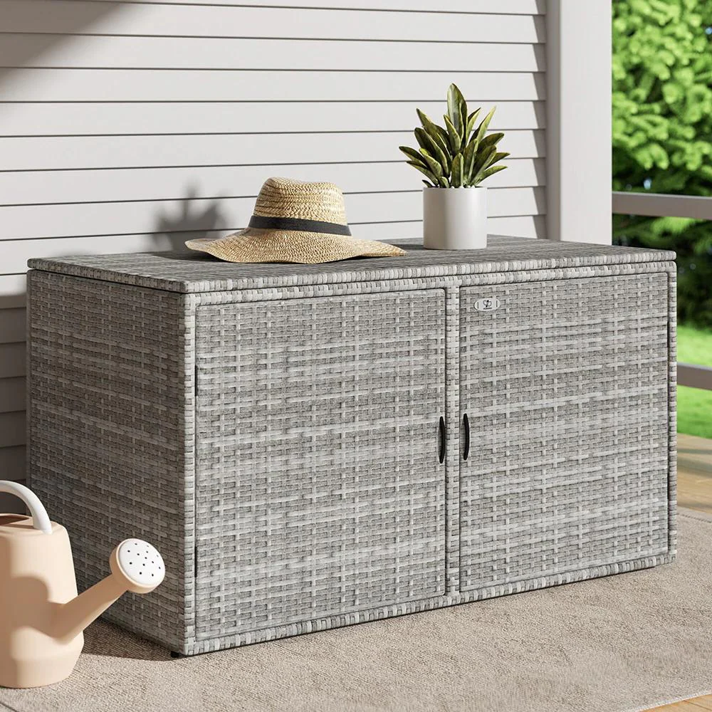 Gardeon Wicker Outdoor Storage Cabinet - Versatile Deck Box and Garden Shed for Tools and Essentials