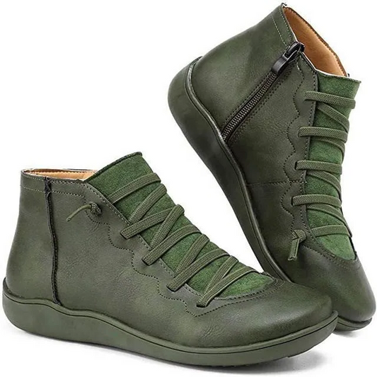 Women Leather Waterproof Orthopedic Vintage Boots