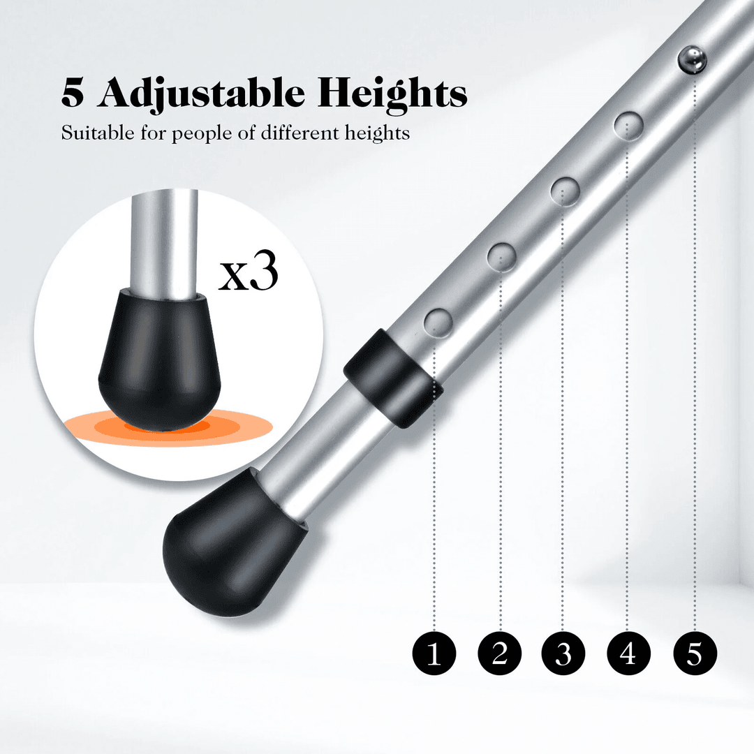 Portable Walking Stick with Seat Folding and Torch