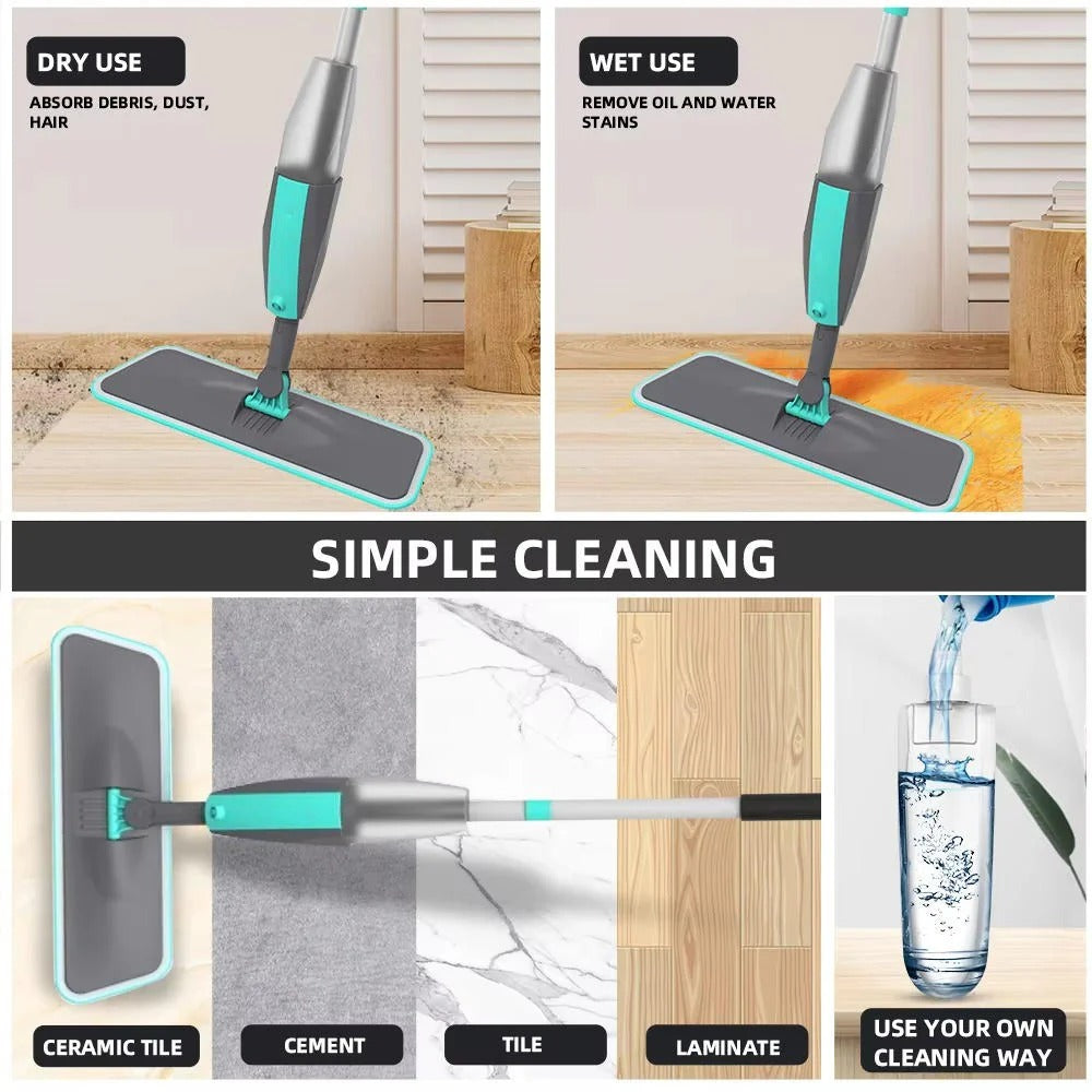 Spray Mop With Refillable Bottle