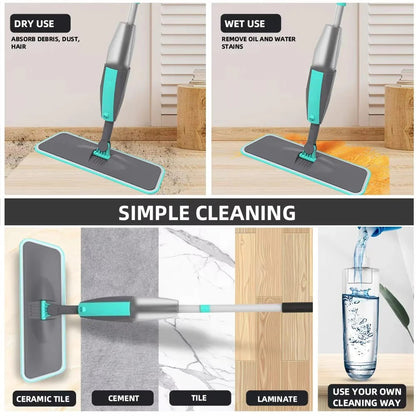 Spray Mop With Refillable Bottle