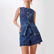 Load image into Gallery viewer, Denim Vest and Shorts Set
