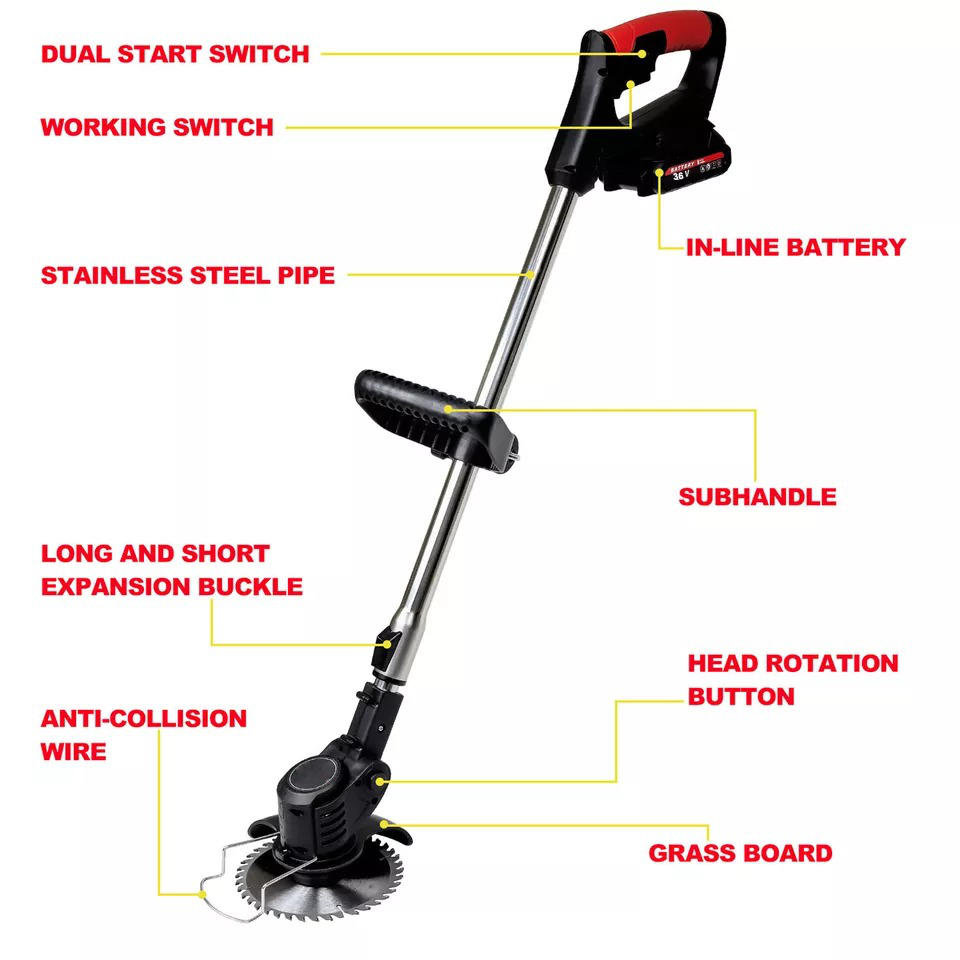 Cordless Grass Mower Trimmer Cutter Lightweight & Powerful