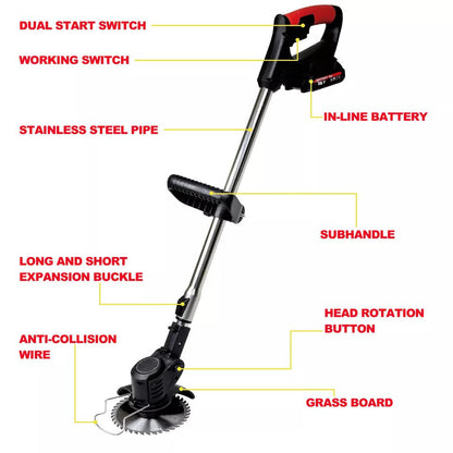 Cordless Grass Mower Trimmer Cutter Lightweight & Powerful