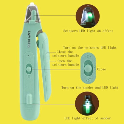 2 in 1 Rechargeable Cat LED Nail Sharpener