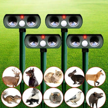 Load image into Gallery viewer, Solar Ultrasonic Pest Repeller Animal Deterrent
