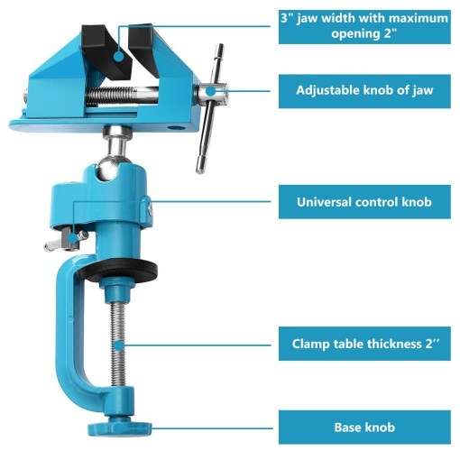 Bench Vise Swivel 3" Clamp Vise