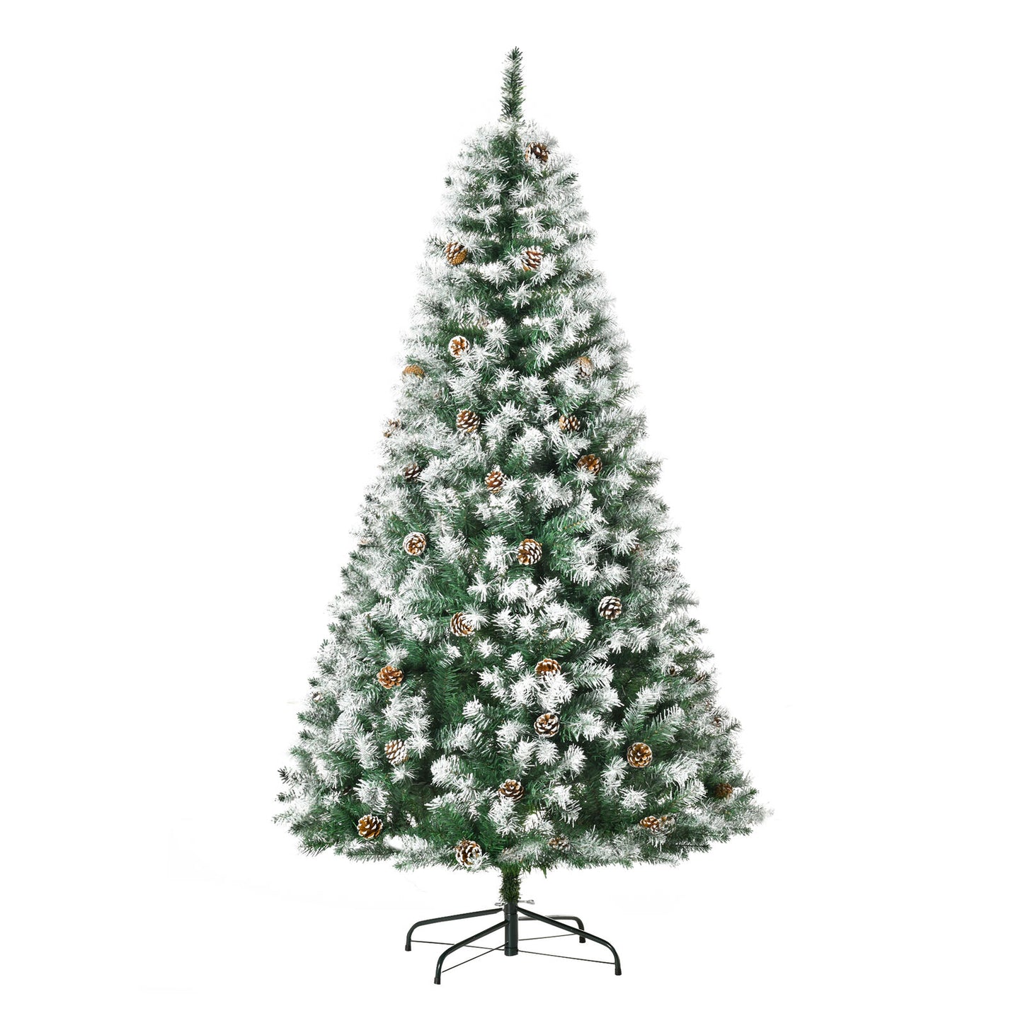 6' Artificial Flocked Christmas Tree w/ Pine Cone