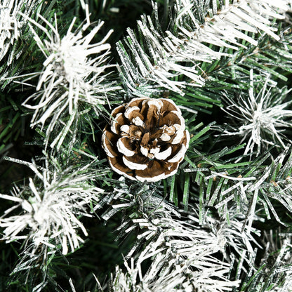 6' Artificial Flocked Christmas Tree w/ Pine Cone