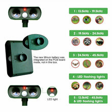 Load image into Gallery viewer, Ultrasonic Bird Repeller Long Range Solar Powered
