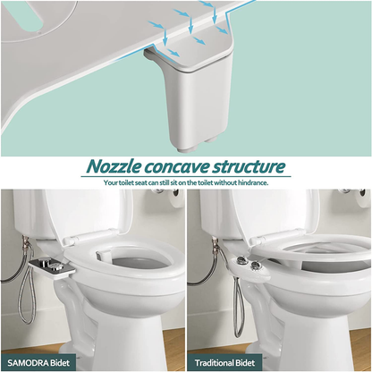 Non Electric Ultra Thin Self Cleaning Bidet Toilet Seat Attachment