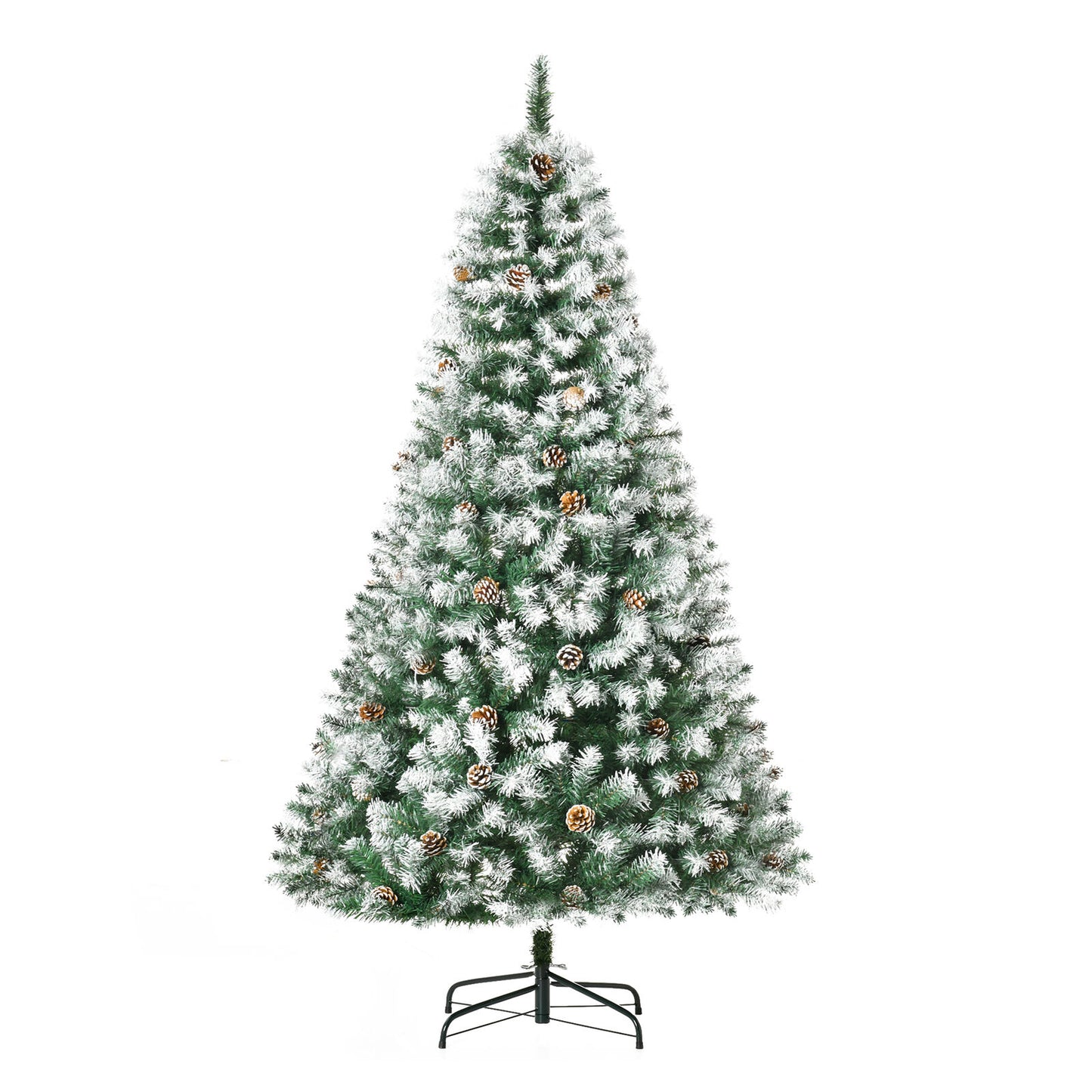 6' Artificial Flocked Christmas Tree w/ Pine Cone